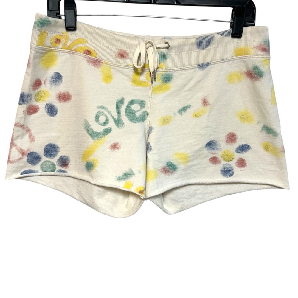 Lucky brand XS sweatpant hot shorts low rise‎ hippie peace love print Y2K boho - Picture 6 of 13